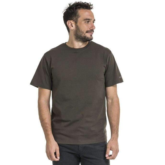 Tricou bărbătesc cu guler rotund, model Bushman maro închis