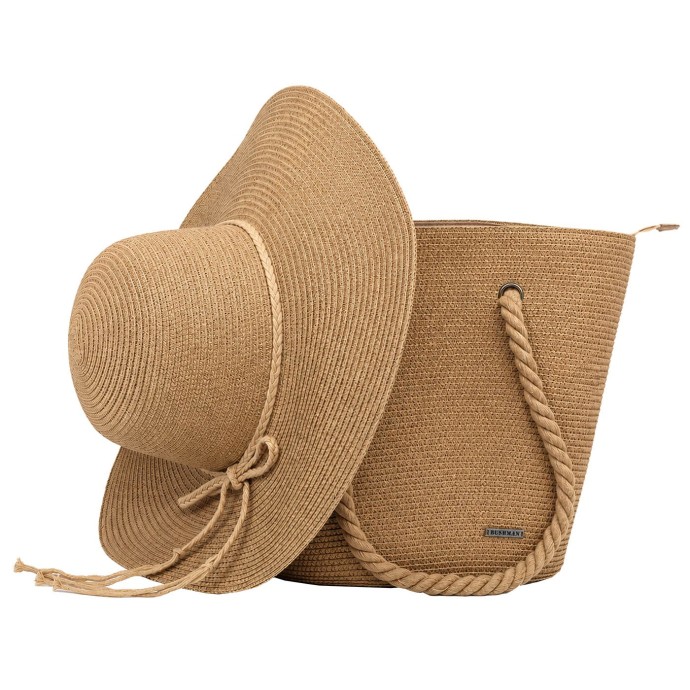 Bushman Set de pălărie și geantă de mână de vară, bej
